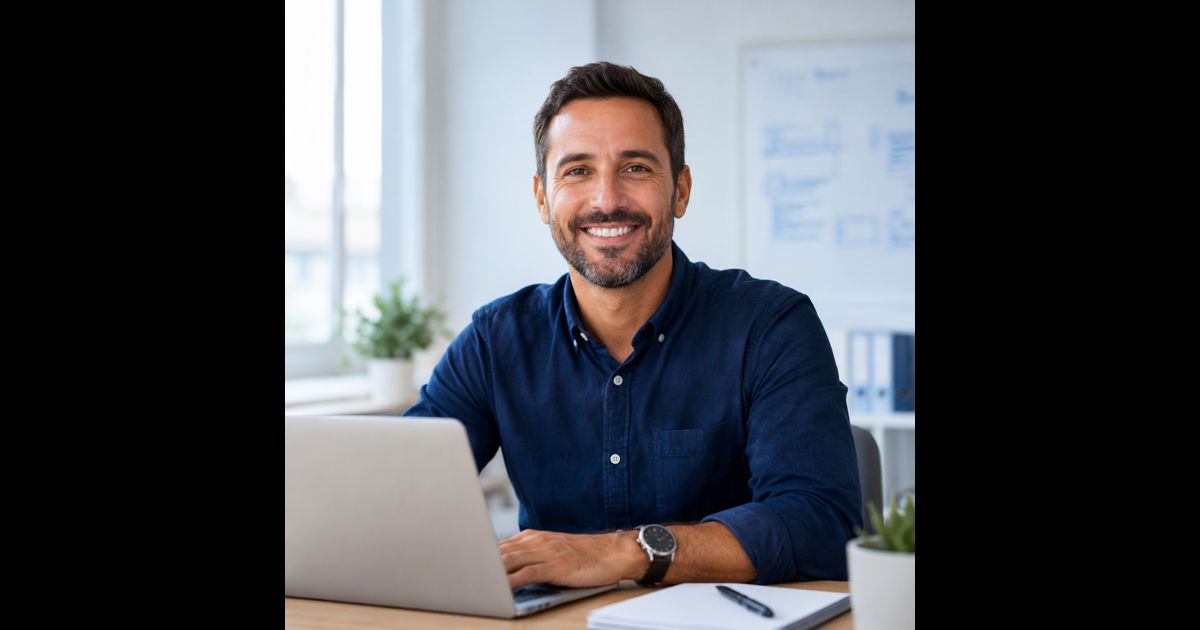 Happy business owner